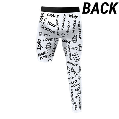 Emotions - Single-Leg Compression Tights - Right - White