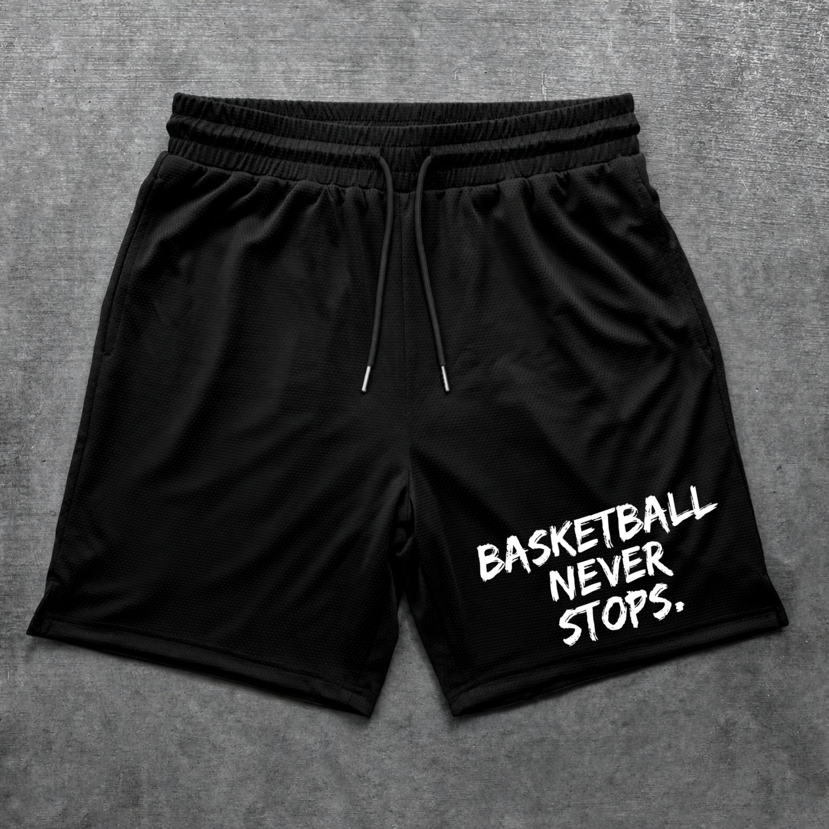 Basketball Never Stops - Shorts - Black