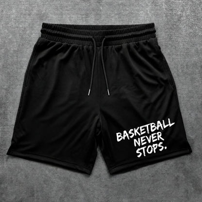 Basketball Never Stops - Shorts - Black