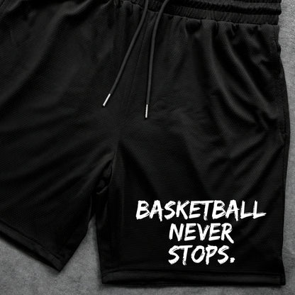 Basketball Never Stops - Shorts - Black