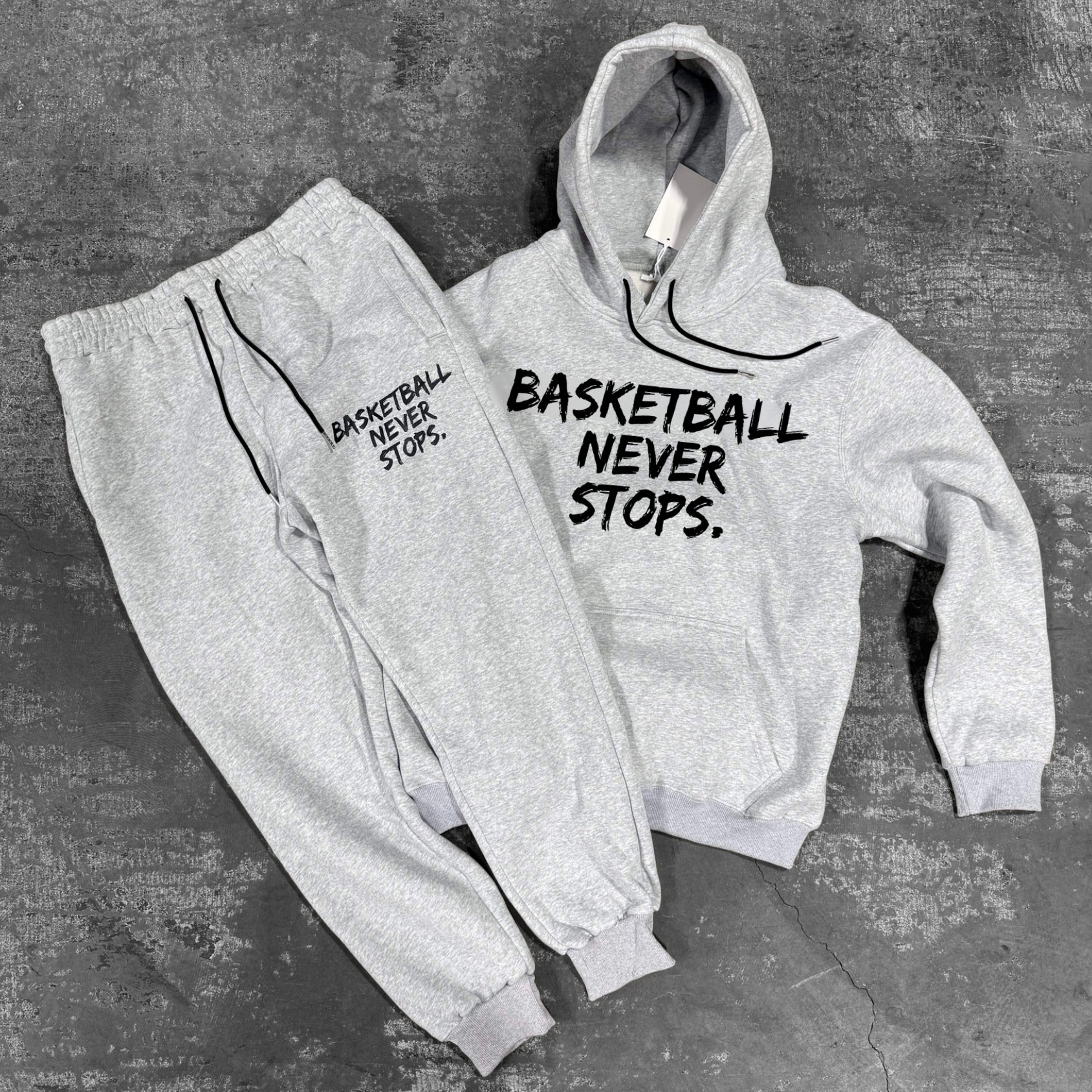 Basketball Never Stops - Hoodie - Grey