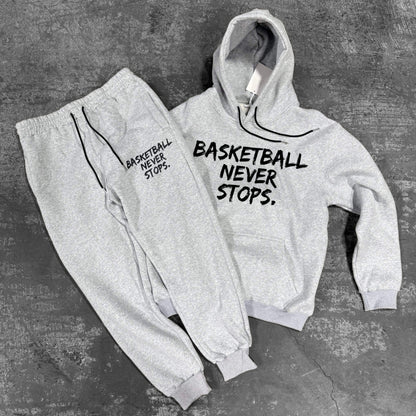 Basketball Never Stops - Hoodie - Grey