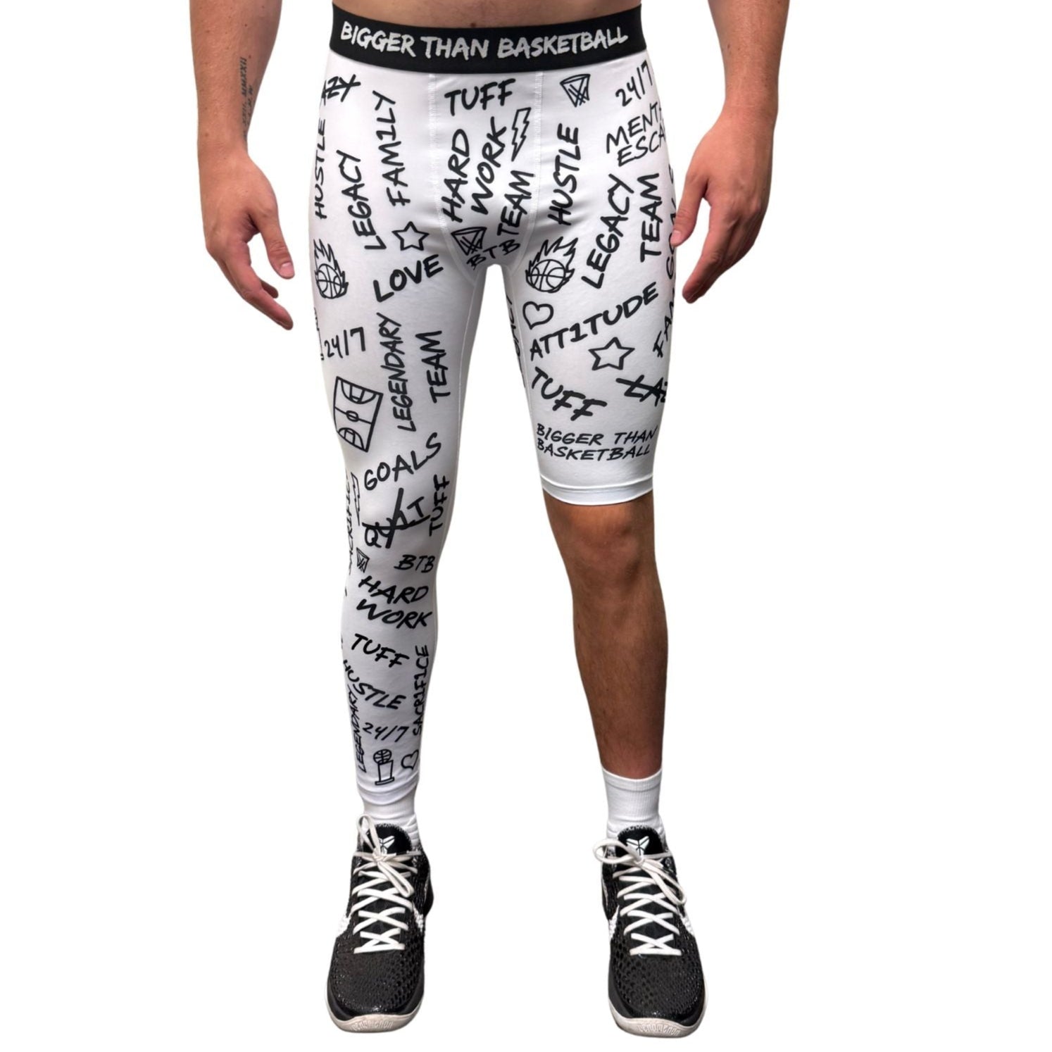 Emotions - Single-Leg Performance Tights - Right - White