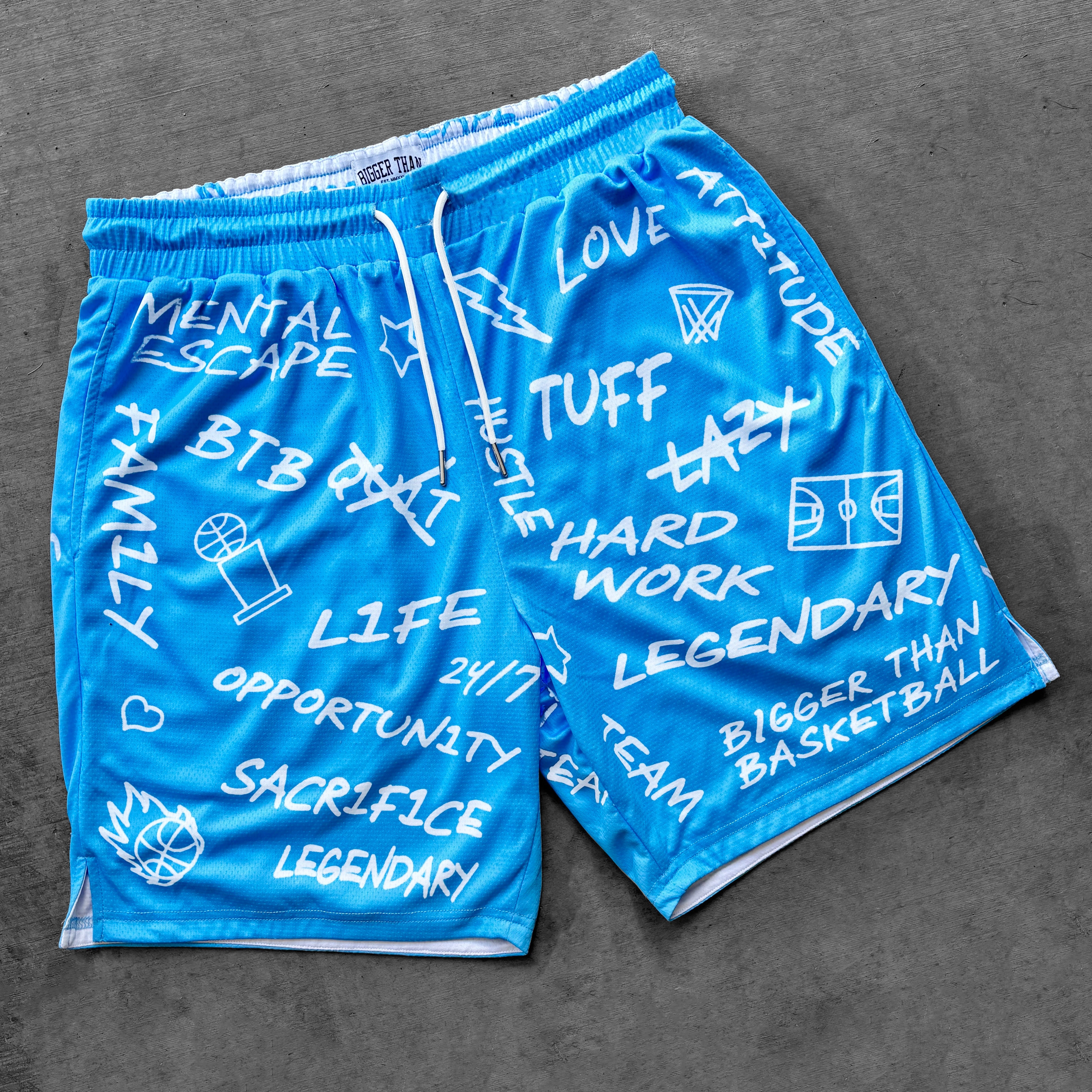 Emotions - Reversible Shorts - Blue / White