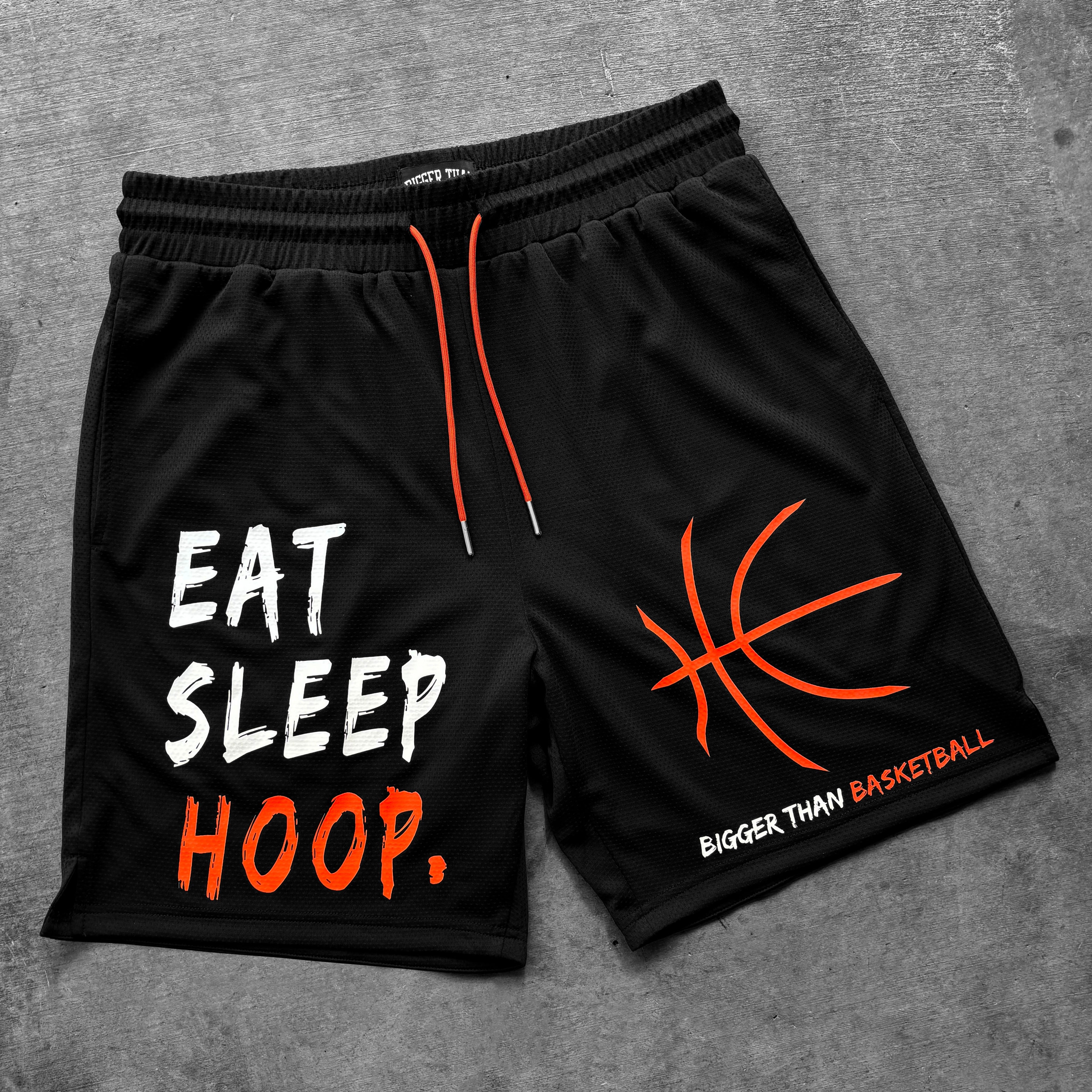 Eat, Sleep, Hoop. - Shorts - Black