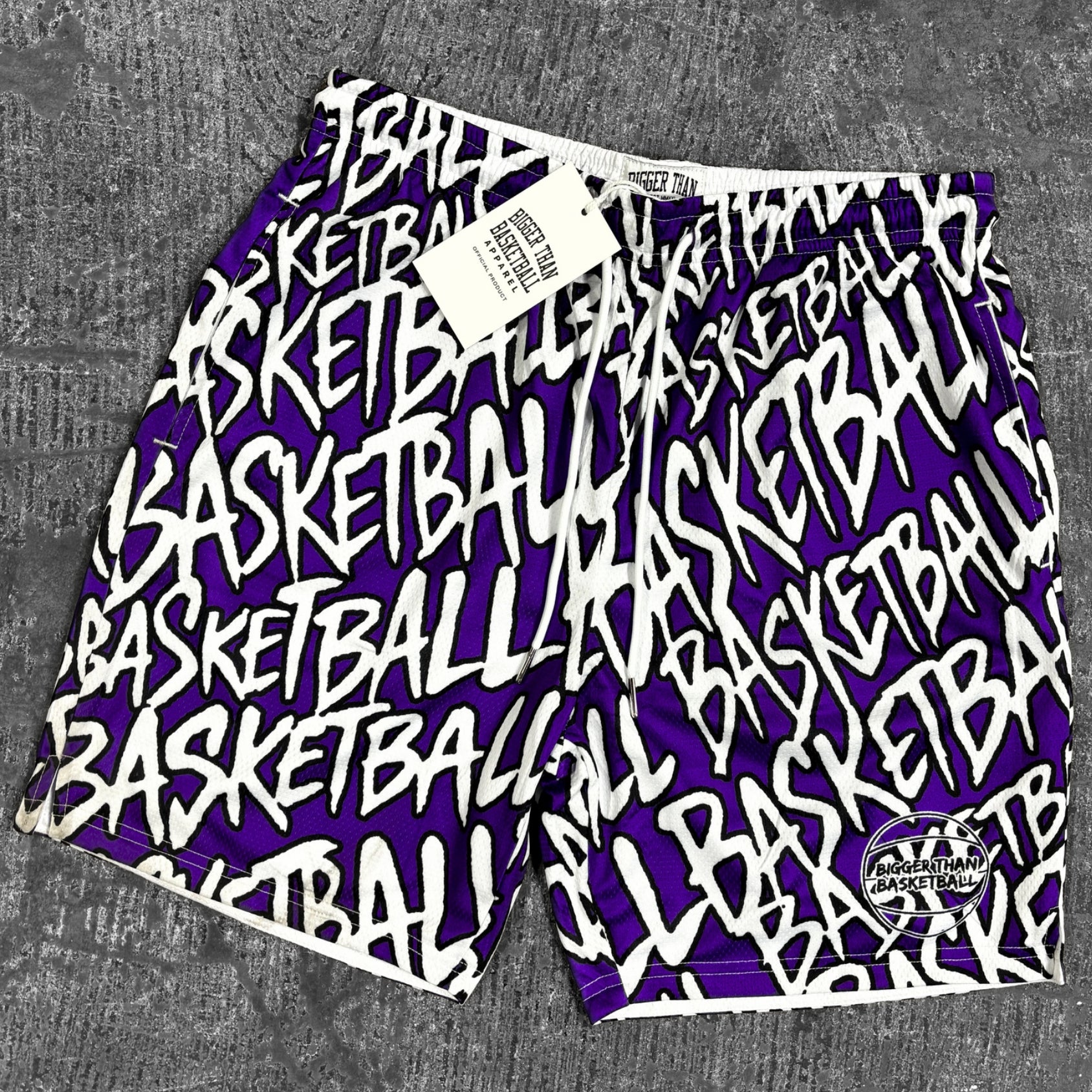 "Basketball" Graffiti - Shorts - Purple