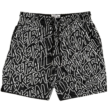 "Basketball" Graffiti - Shorts - Black/Black