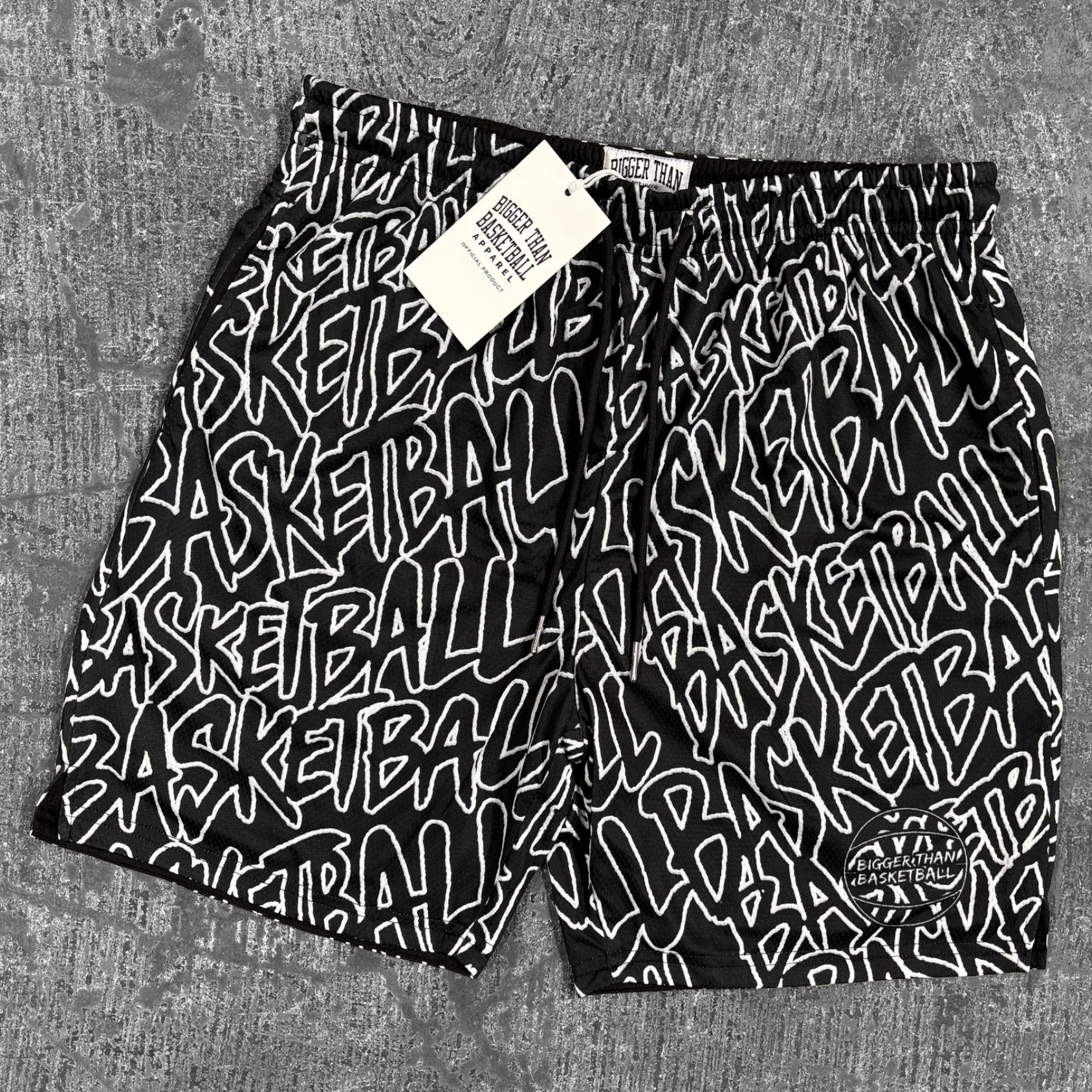 "Basketball" Graffiti - Shorts - Black/Black