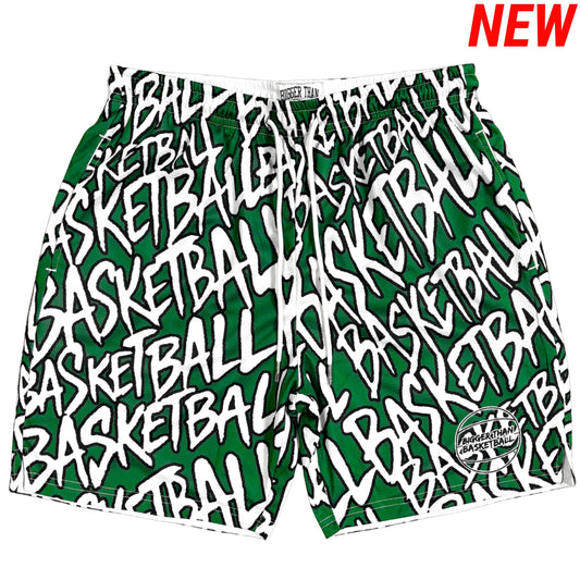 "Basketball" Graffiti - Shorts - Green