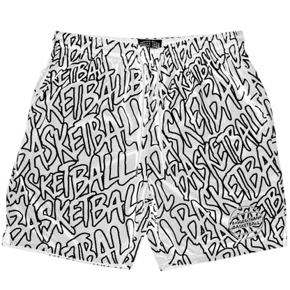 "Basketball" Graffiti - Shorts - White