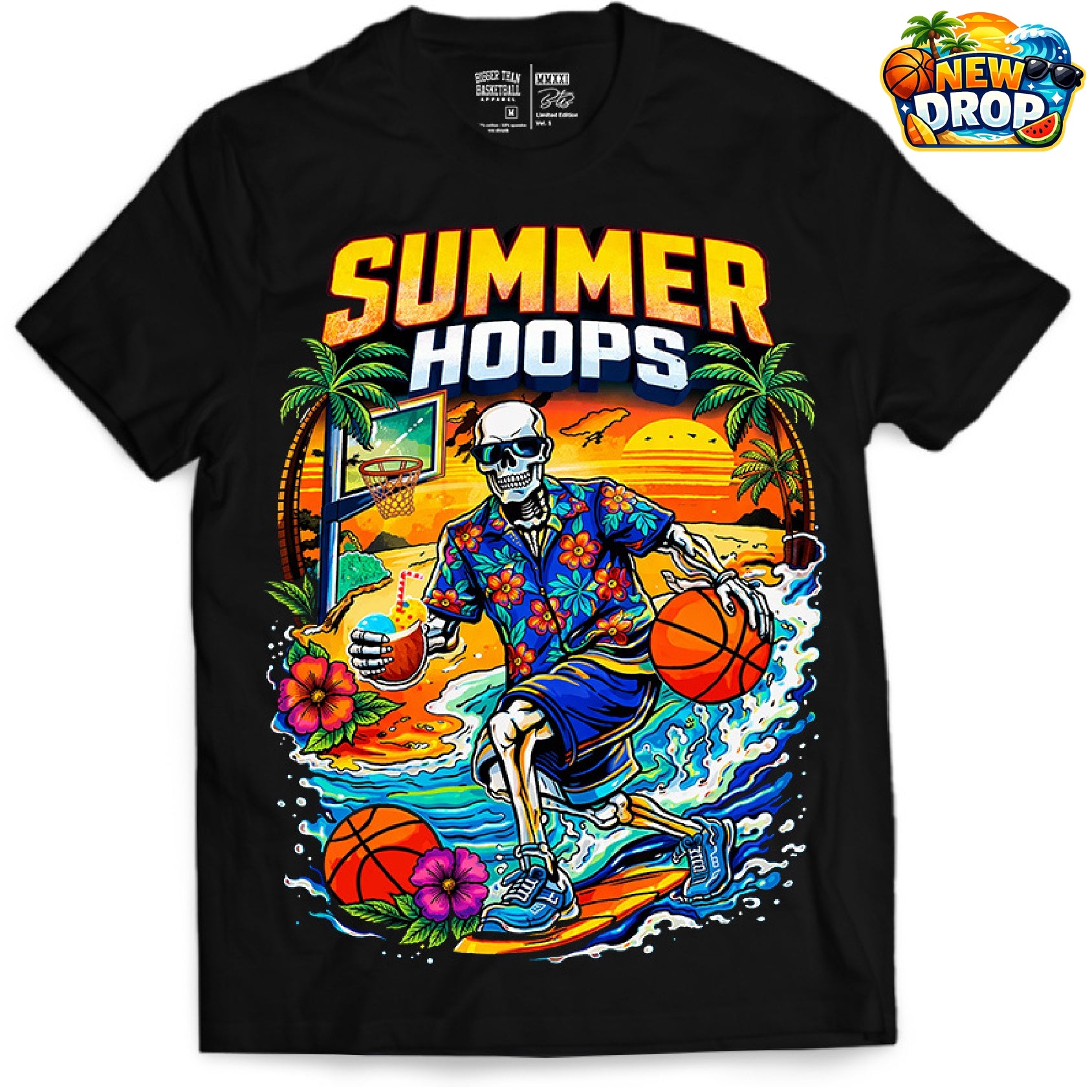 Summer Hoops - T-Shirt - Black