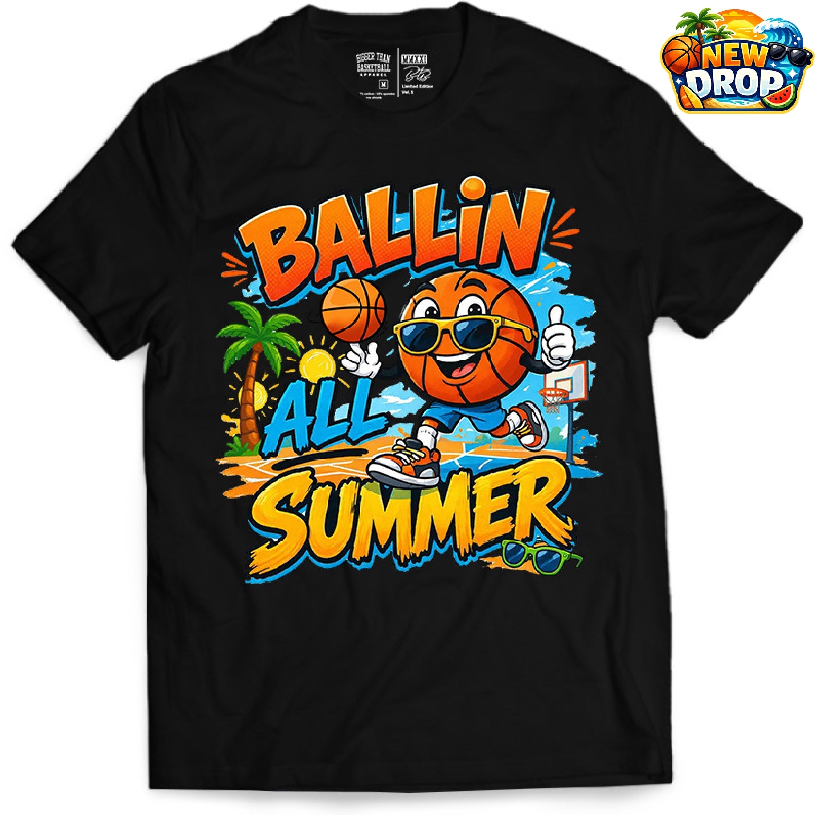 Ballin' All Summer - T-Shirt - Black