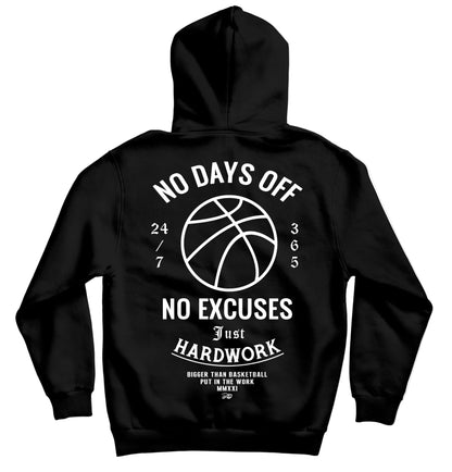 No Days Off - Hoodie - Black