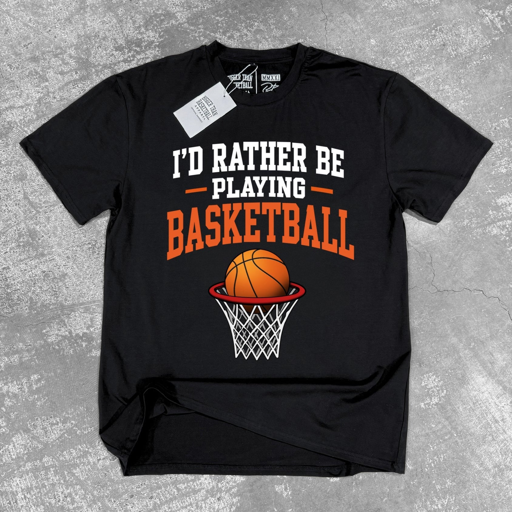 I'd Rather Playing Basketball - T-Shirt - Black