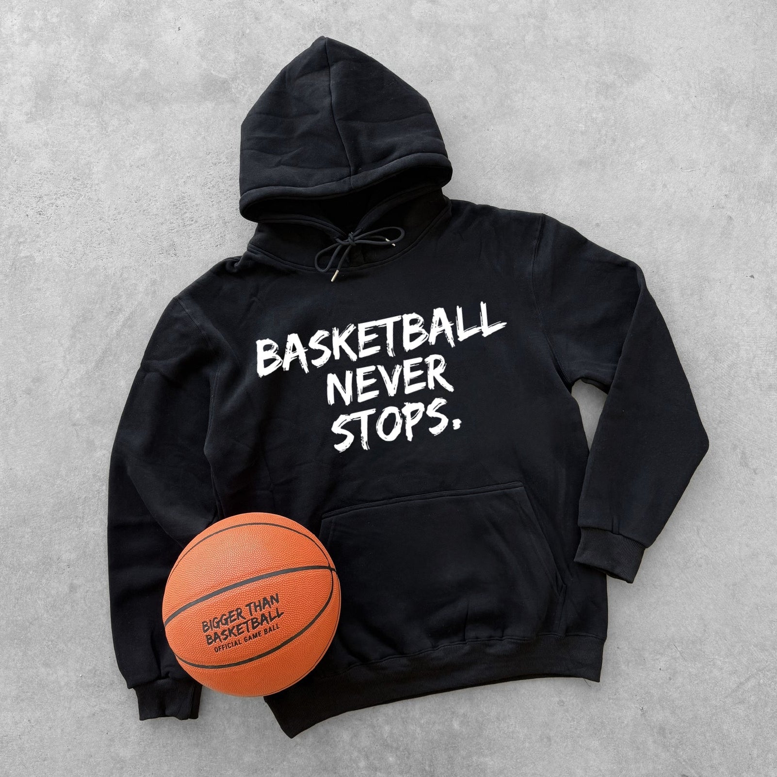 Basketball Never Stops - Hoodie - Black