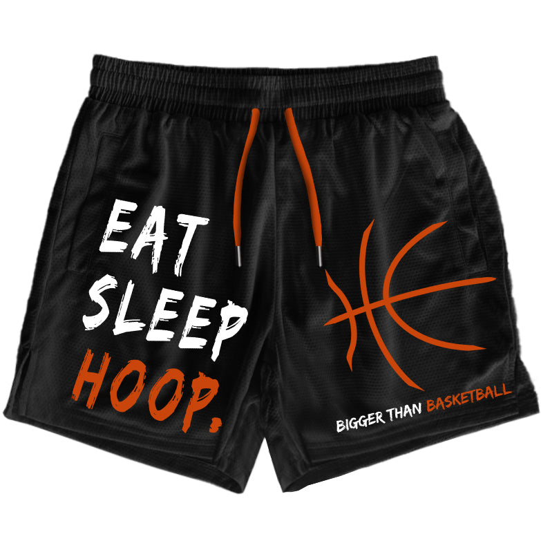 Eat, Sleep, Hoop. - Shorts - Black